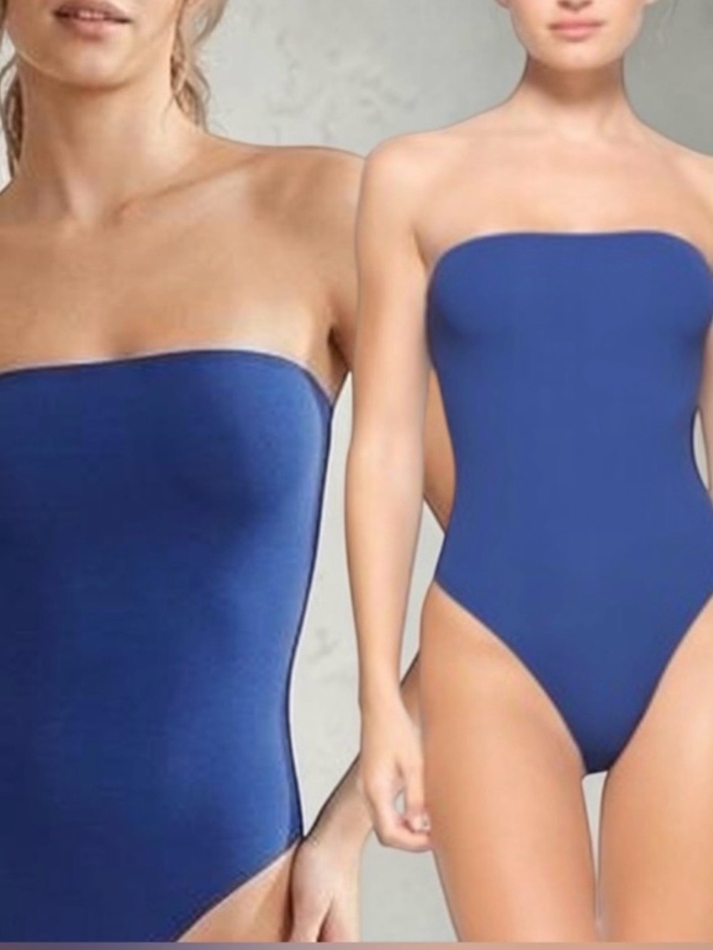 SKIMS Strapless Royal Blue One-Piece Swimsuit